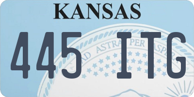 KS license plate 445ITG