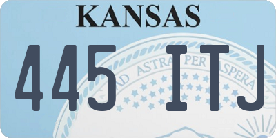 KS license plate 445ITJ