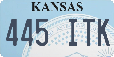 KS license plate 445ITK