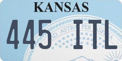 KS license plate 445ITL
