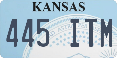 KS license plate 445ITM