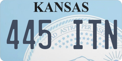 KS license plate 445ITN