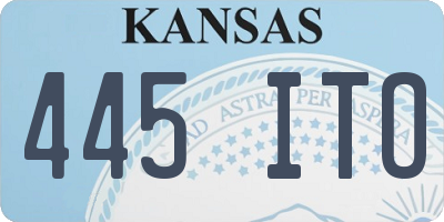 KS license plate 445ITO