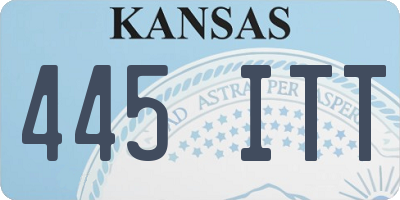 KS license plate 445ITT