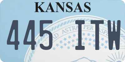 KS license plate 445ITW