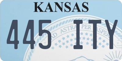 KS license plate 445ITY