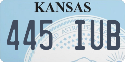 KS license plate 445IUB
