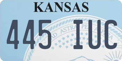 KS license plate 445IUC