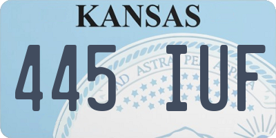 KS license plate 445IUF