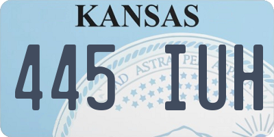 KS license plate 445IUH