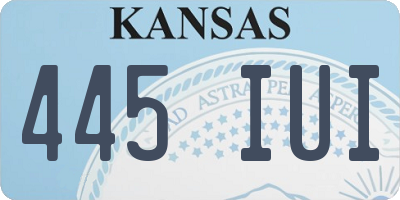 KS license plate 445IUI
