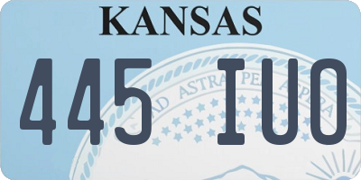 KS license plate 445IUO
