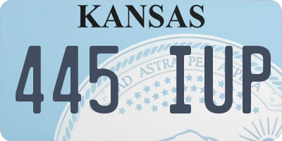 KS license plate 445IUP