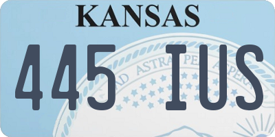 KS license plate 445IUS