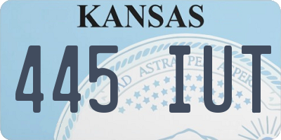KS license plate 445IUT