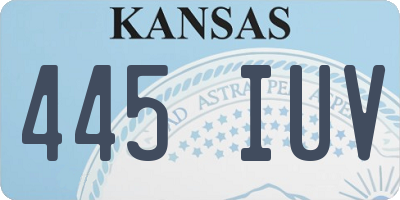 KS license plate 445IUV