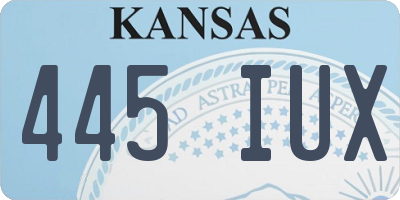 KS license plate 445IUX