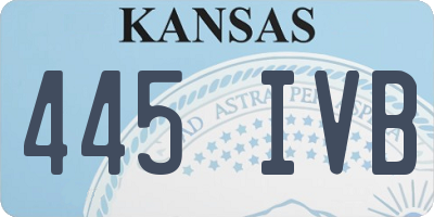 KS license plate 445IVB