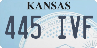 KS license plate 445IVF