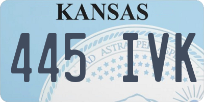 KS license plate 445IVK