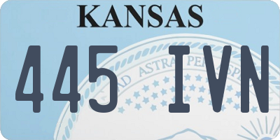 KS license plate 445IVN