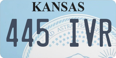 KS license plate 445IVR