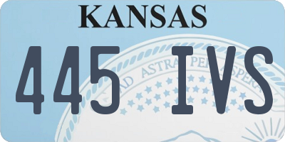 KS license plate 445IVS