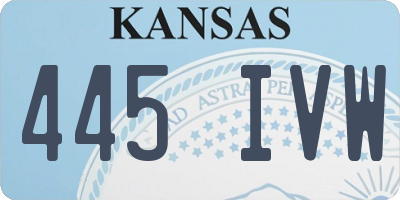 KS license plate 445IVW