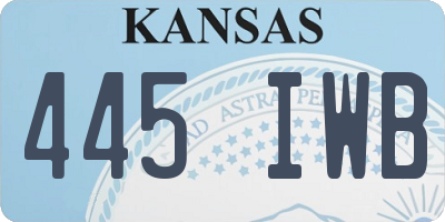 KS license plate 445IWB