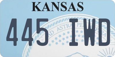 KS license plate 445IWD