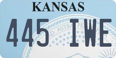KS license plate 445IWE
