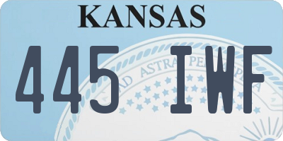 KS license plate 445IWF
