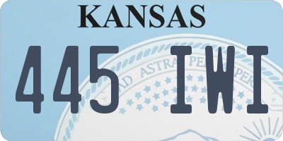 KS license plate 445IWI