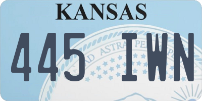 KS license plate 445IWN