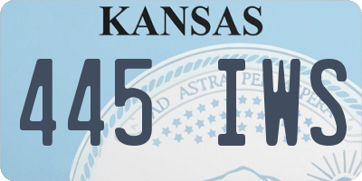 KS license plate 445IWS