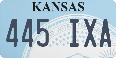 KS license plate 445IXA