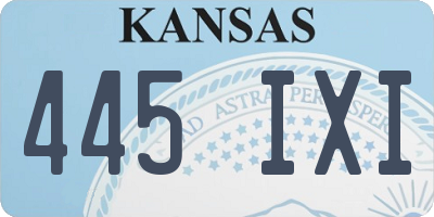 KS license plate 445IXI