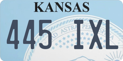KS license plate 445IXL