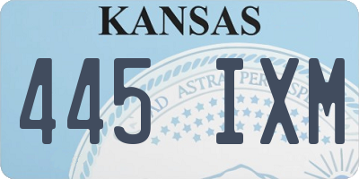KS license plate 445IXM