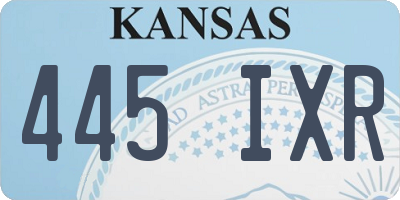KS license plate 445IXR