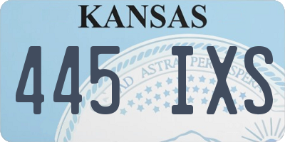 KS license plate 445IXS