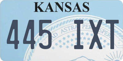 KS license plate 445IXT