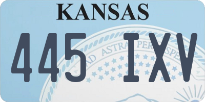 KS license plate 445IXV