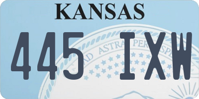KS license plate 445IXW