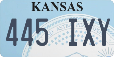KS license plate 445IXY