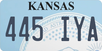 KS license plate 445IYA