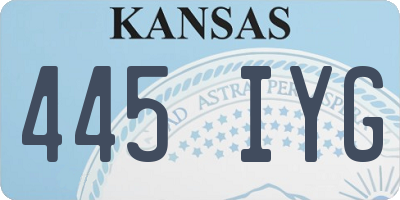 KS license plate 445IYG