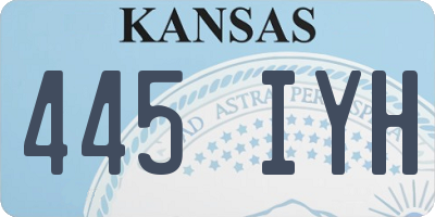 KS license plate 445IYH