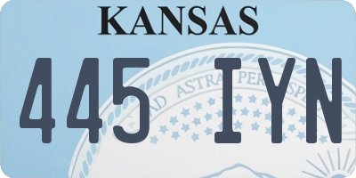 KS license plate 445IYN