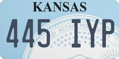 KS license plate 445IYP
